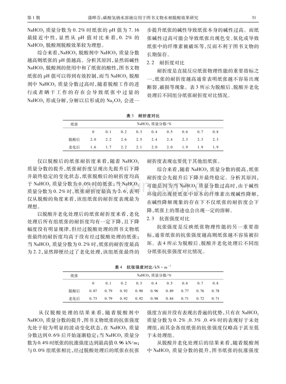 碳酸氢钠水溶液应用于图书文物水相脱酸效果研究.pdf_第3页