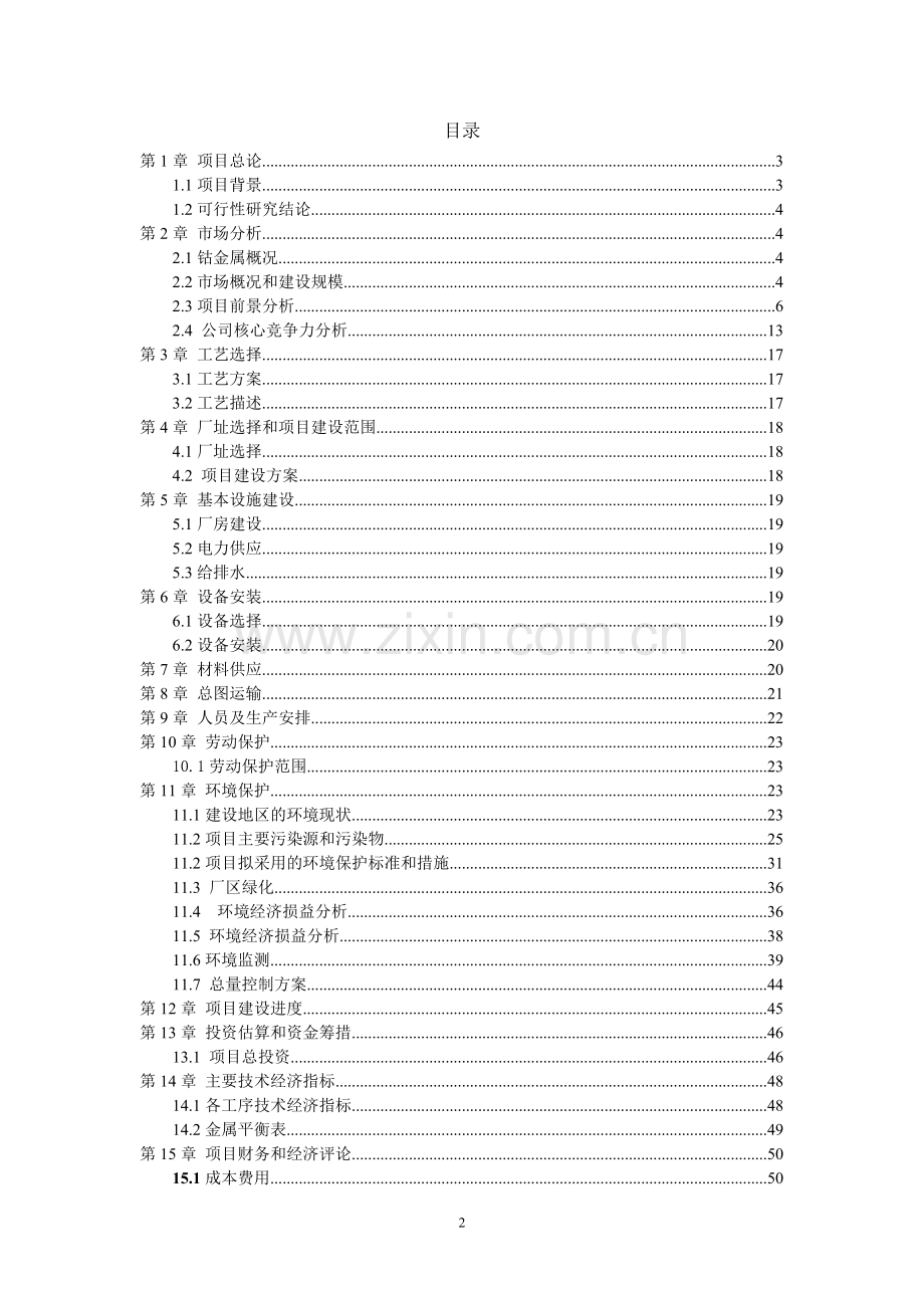 钴冶炼项目建设可行性研究报告.doc_第2页