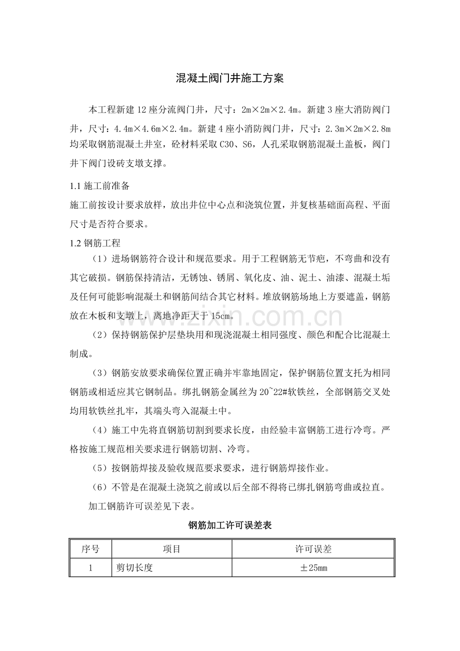 混凝土阀门井综合标准施工专业方案.docx_第1页