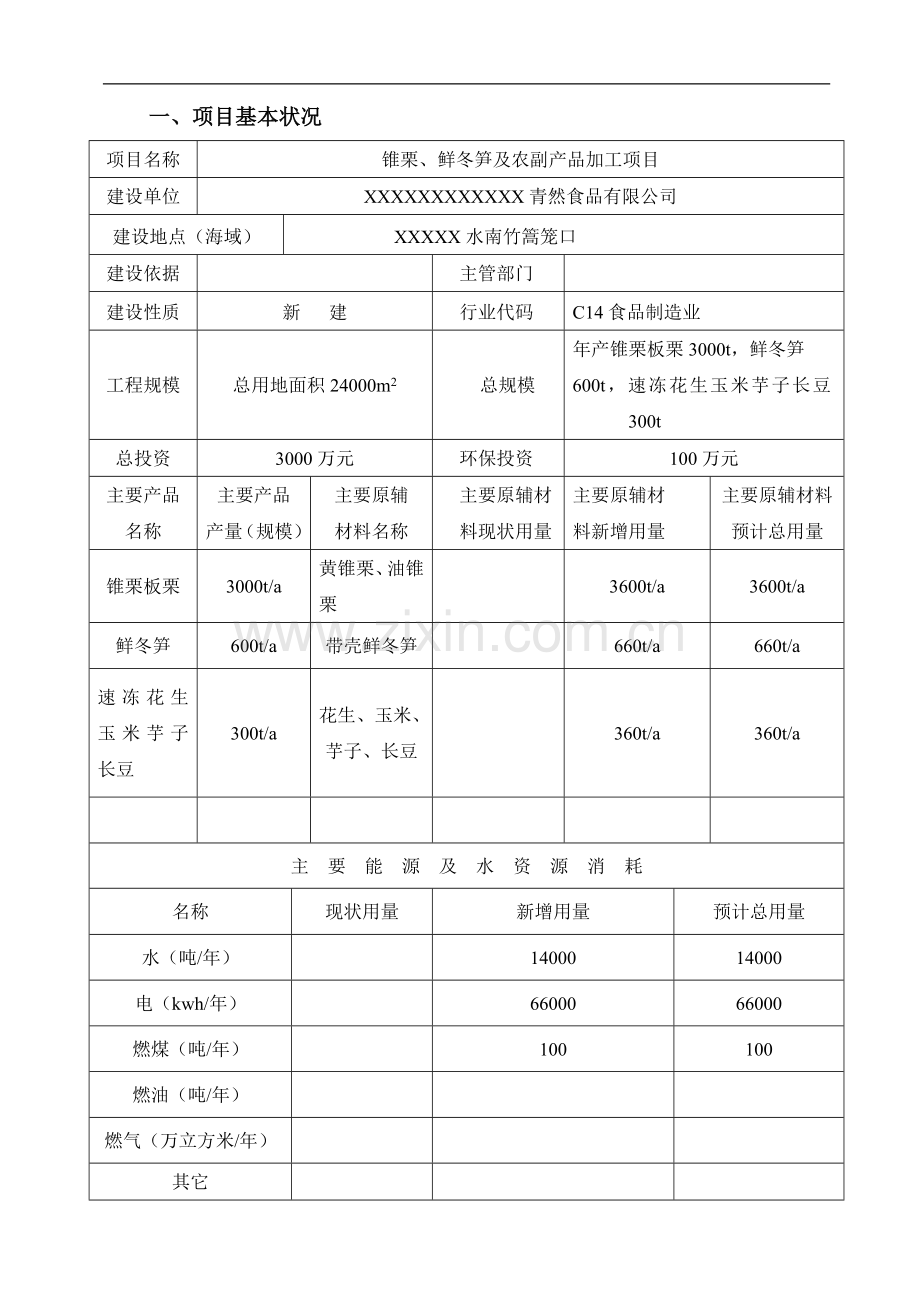 锥栗、鲜冬笋及农副产品加工建设环境评估报告表.doc_第2页