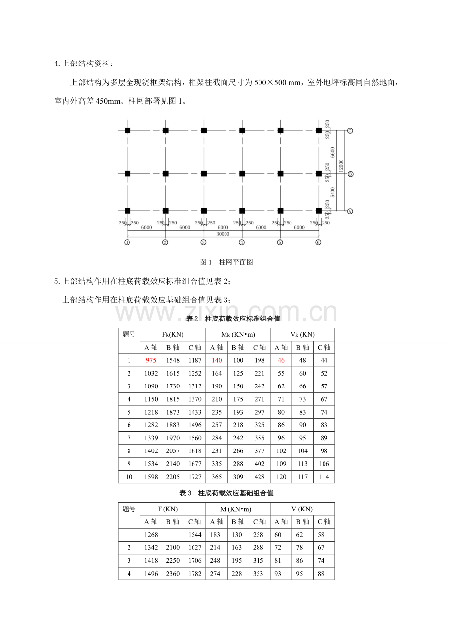 柱下独立基础专业课程设计指导.doc_第3页