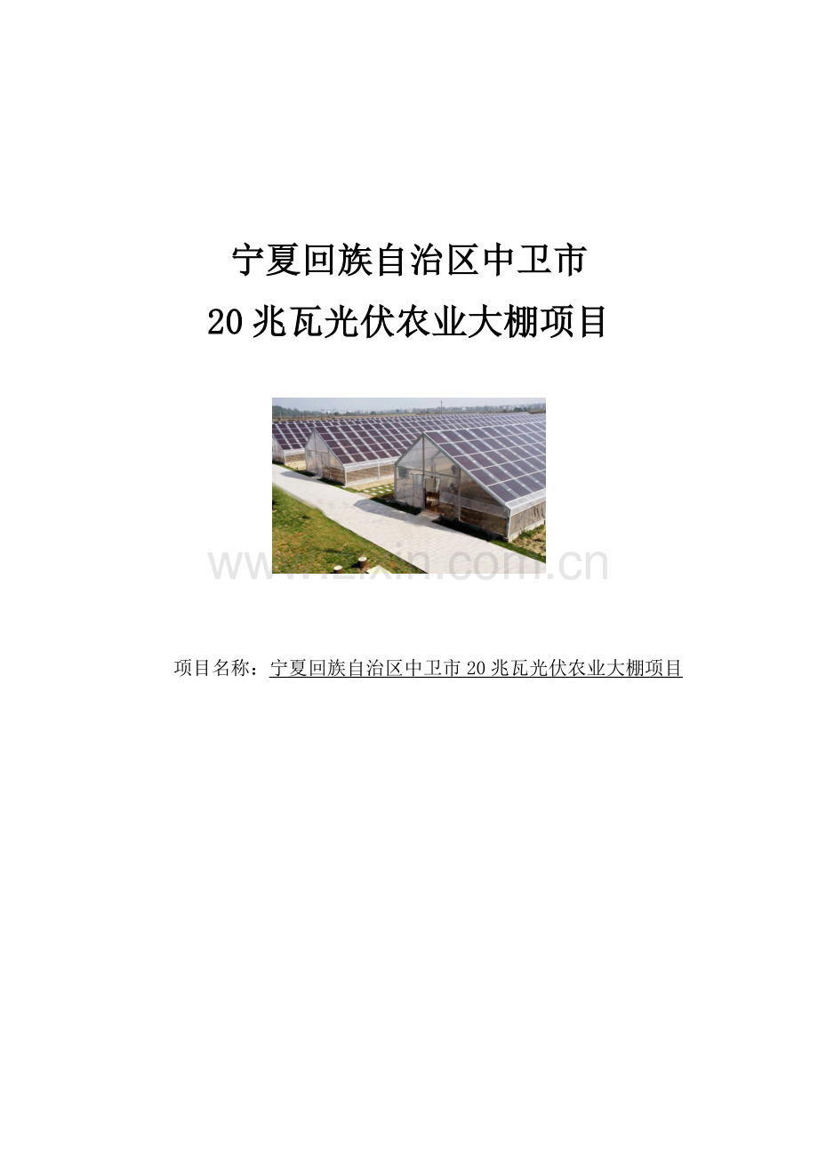 中卫市20兆瓦光伏农业大棚项目可行性研究报告正文.doc_第1页