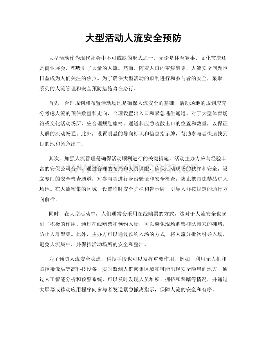 大型活动人流安全预防.docx_第1页