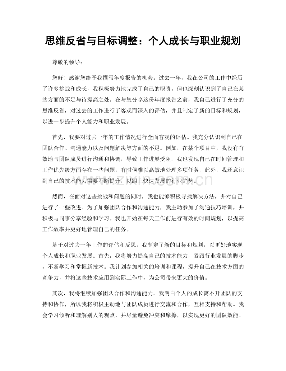 思维反省与目标调整：个人成长与职业规划.docx_第1页