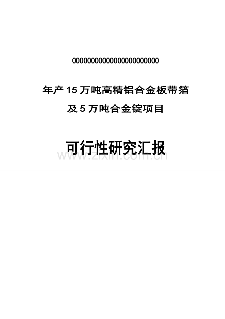 高精铝合金板带箔及5万吨合金锭项目研究报告样本.doc_第1页