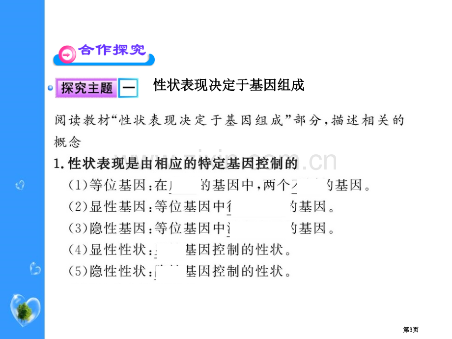 性状遗传有一定的规律性(北师大版八年级上40p)省公开课一等奖新名师优质课比赛一等奖课件.pptx_第3页