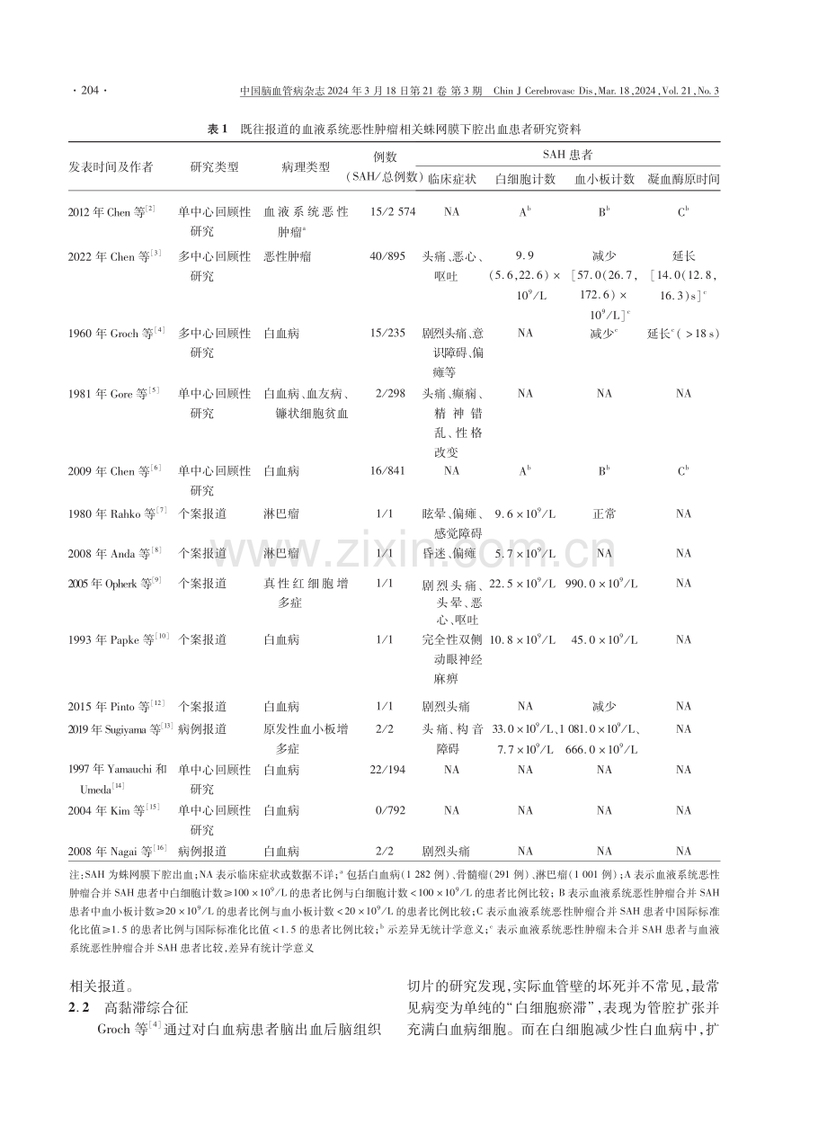 血液系统恶性肿瘤相关蛛网膜下腔出血的研究进展.pdf_第3页