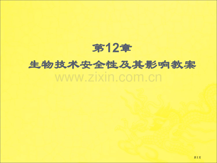 生物技术的安全性及其影响教案省公共课一等奖全国赛课获奖课件.pptx_第1页