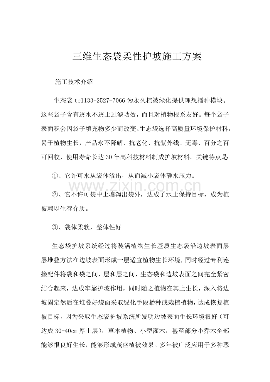 三维生态袋柔性护坡综合项目施工专项方案.docx_第1页