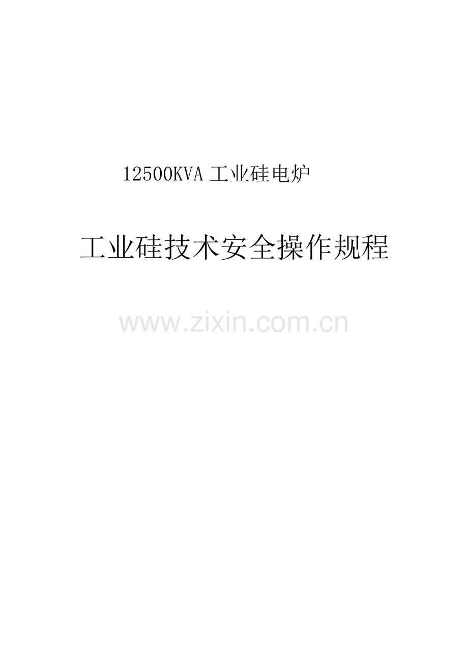 工业硅重点技术安全操作专题规程.docx_第1页