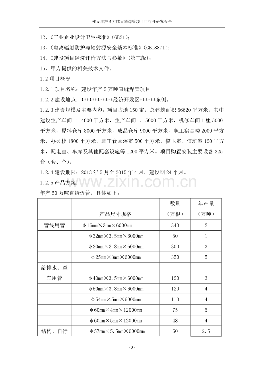 建设年产5万吨直缝焊管项目可行性研究报告.docx_第3页