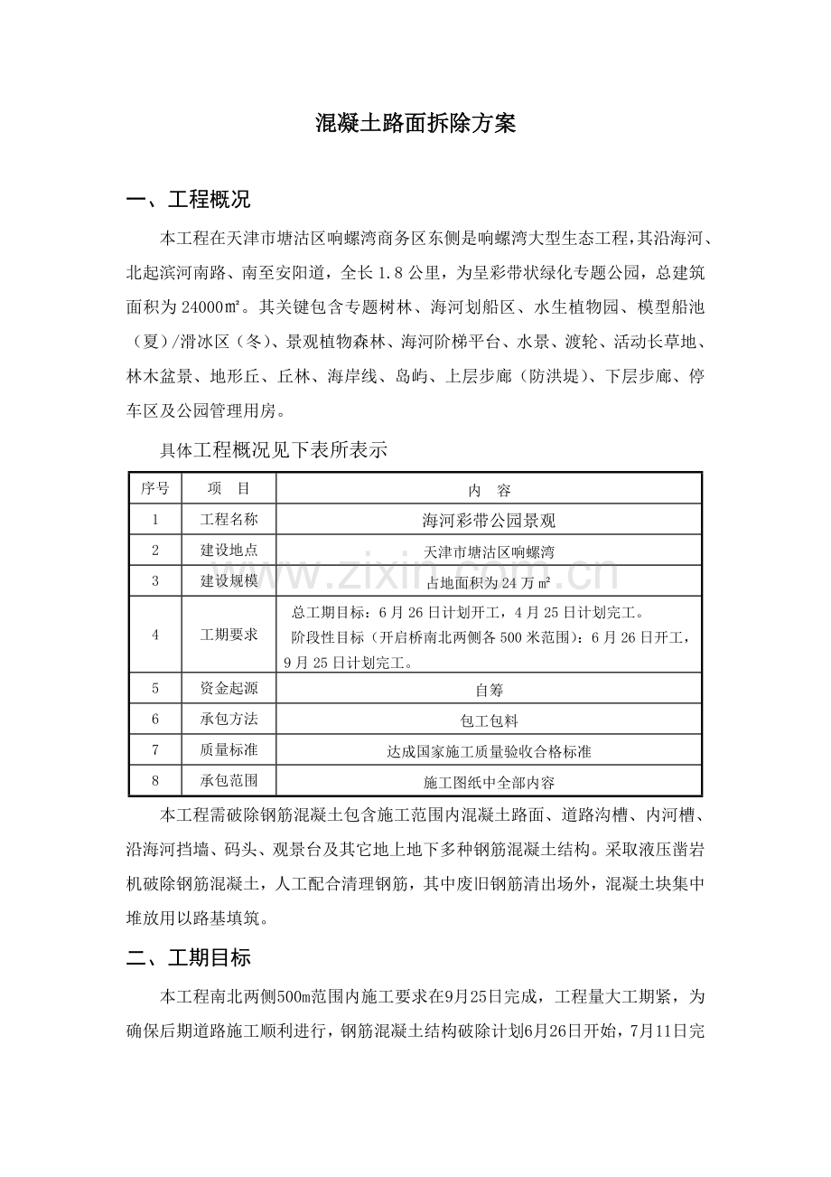 混凝土路面拆除专项方案.doc_第1页