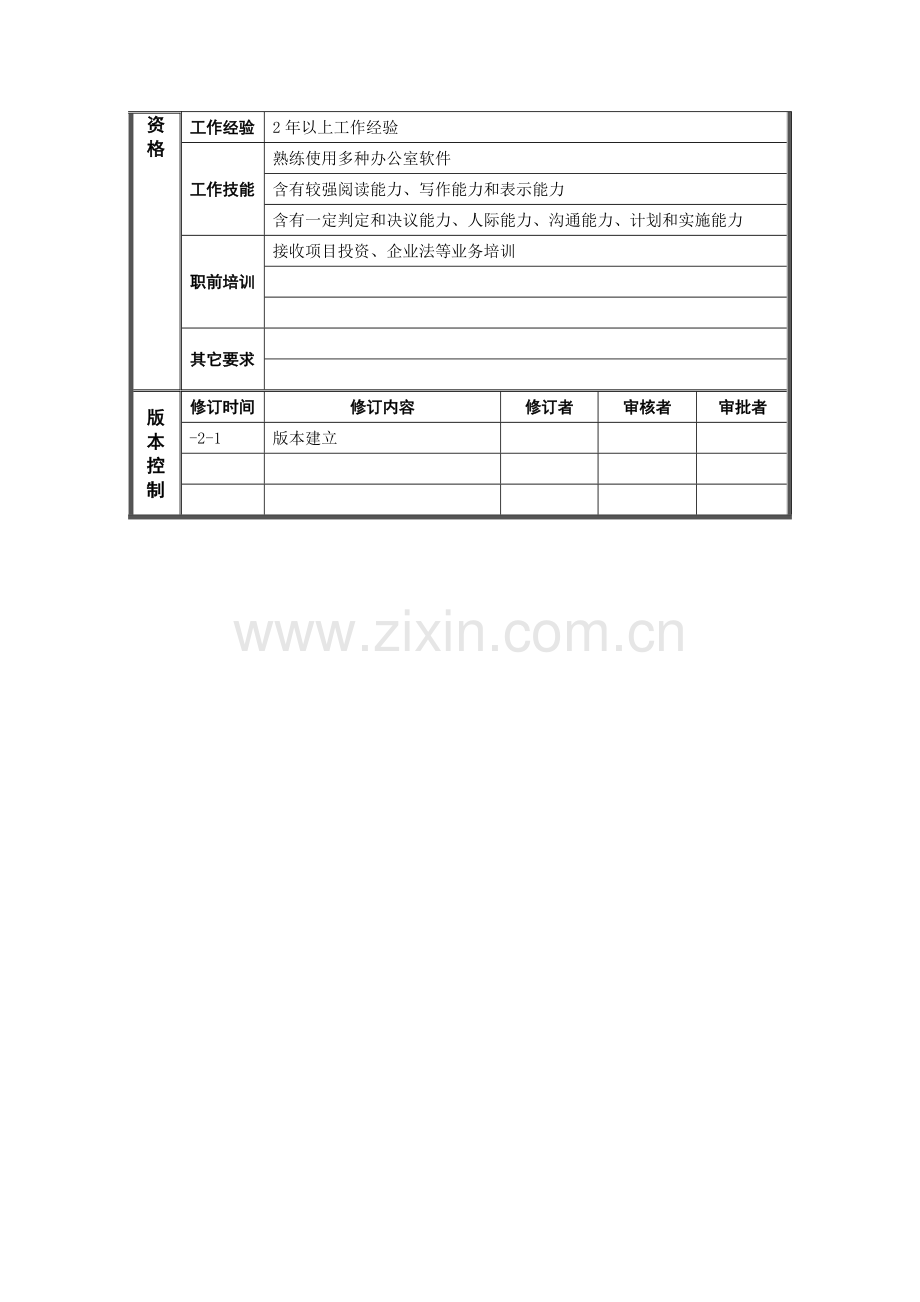 集团资产管理员岗位说明书样本.doc_第2页