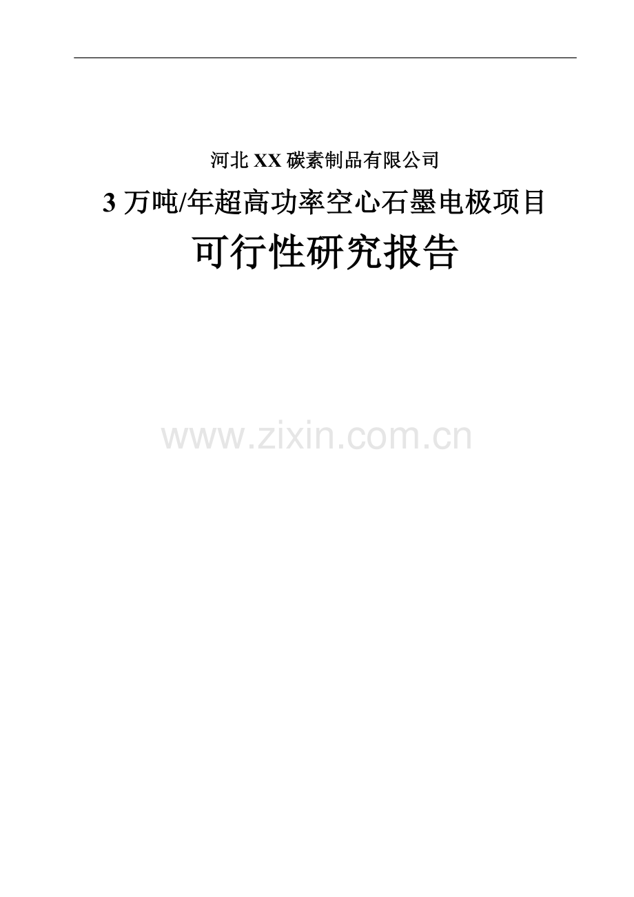 3万吨年超高功率空心石墨电极项目可行性研究报告.doc_第1页