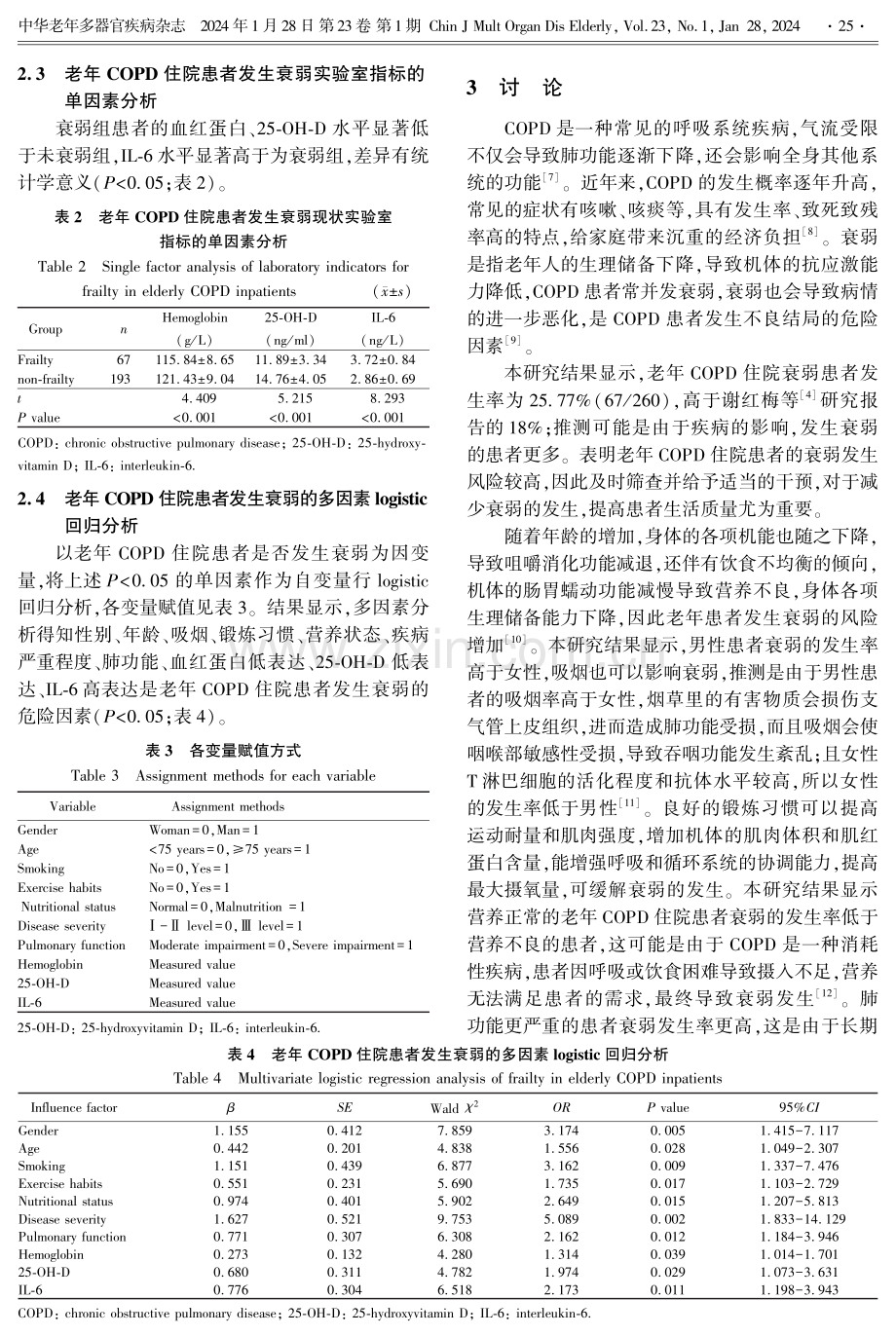 武汉市某医院老年慢性阻塞性肺疾病住院患者发生衰弱现状及影响因素分析.pdf_第3页