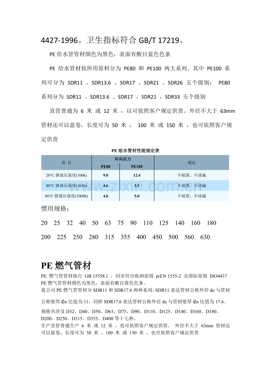 常用管材执行统一标准及常用的管径大小.doc_第2页