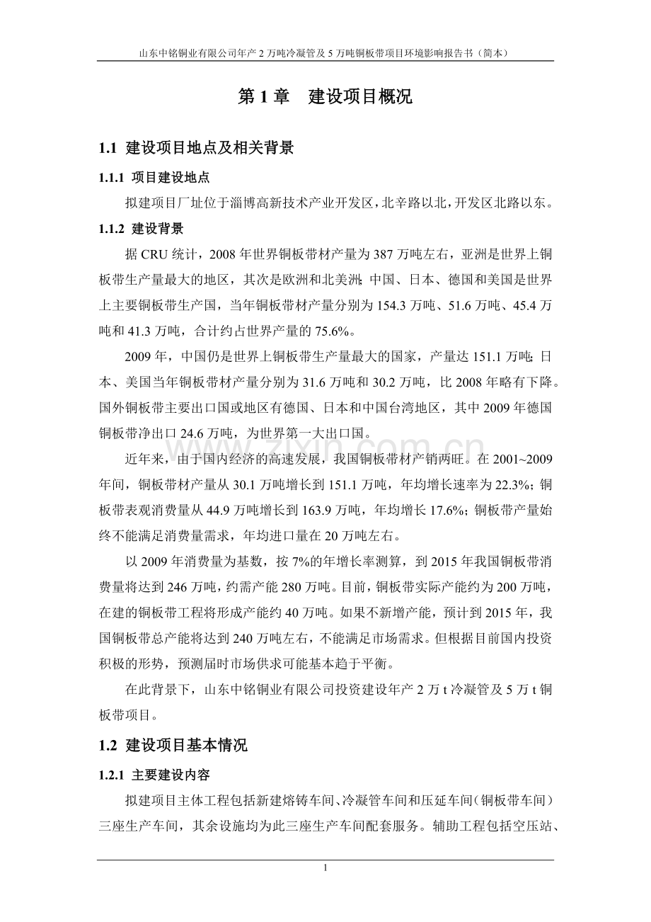 年产2万吨冷凝管及5万吨铜板带项目-环境影响评价报告书.doc_第2页