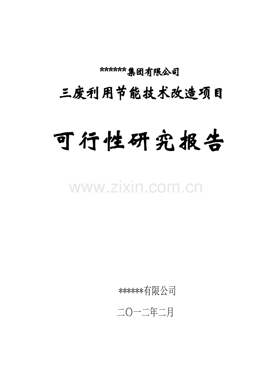 三废利用节能技术改造项目可行性研究报告.doc_第1页