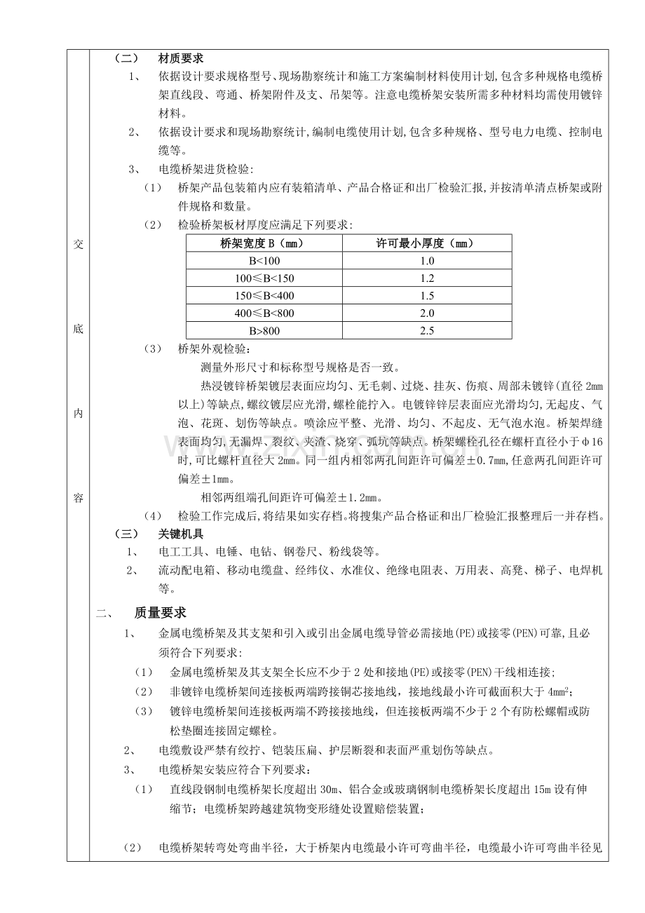 室内电缆桥架安装关键技术交底.doc_第2页