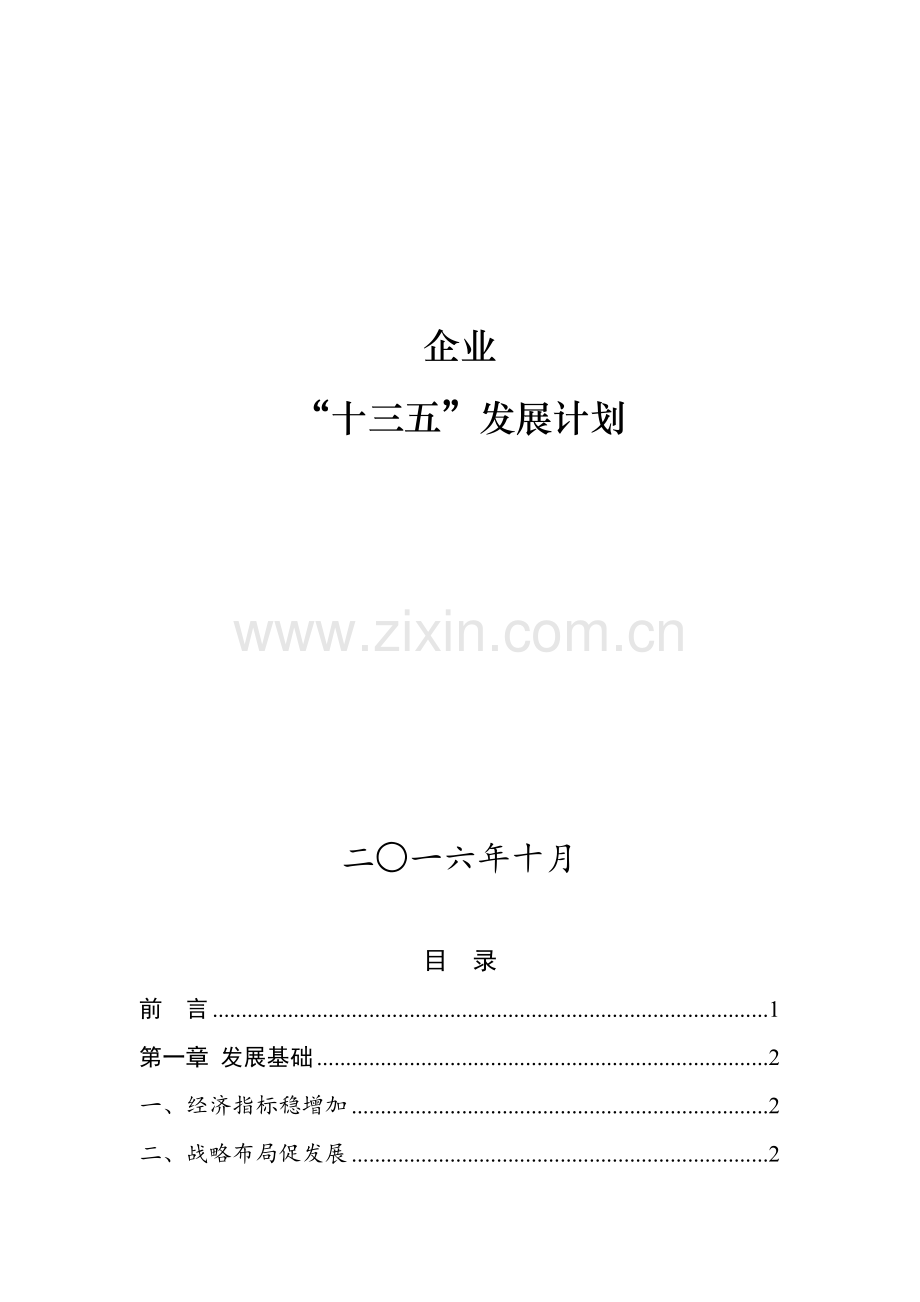 公司十三五发展综合规划.doc_第1页