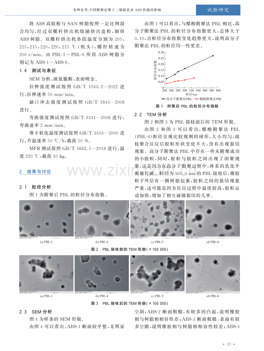不同附聚法聚丁二烯胶乳对ABS性能的影响.pdf_第3页