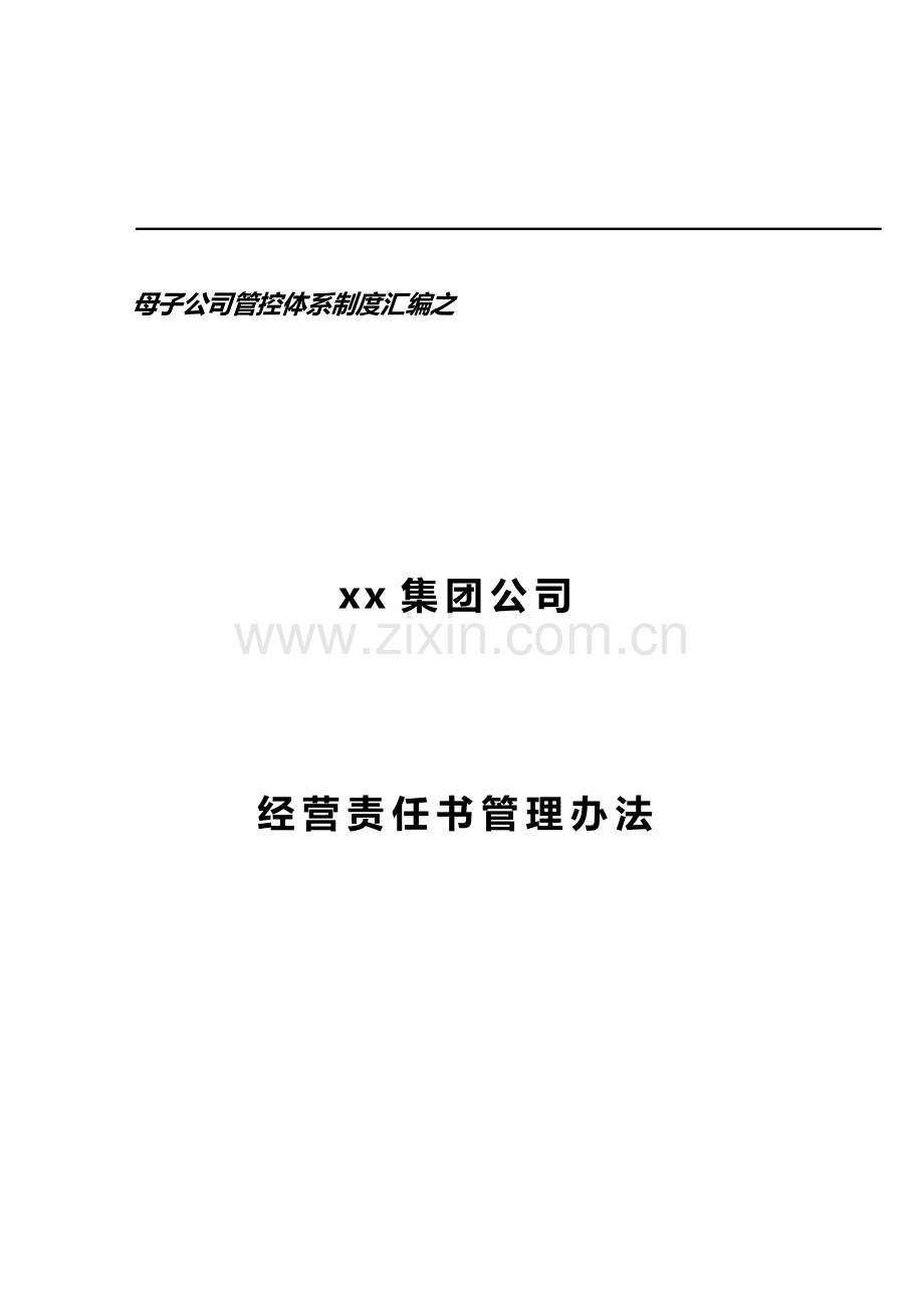 集团子公司经营责任书管理办法模版.doc_第1页