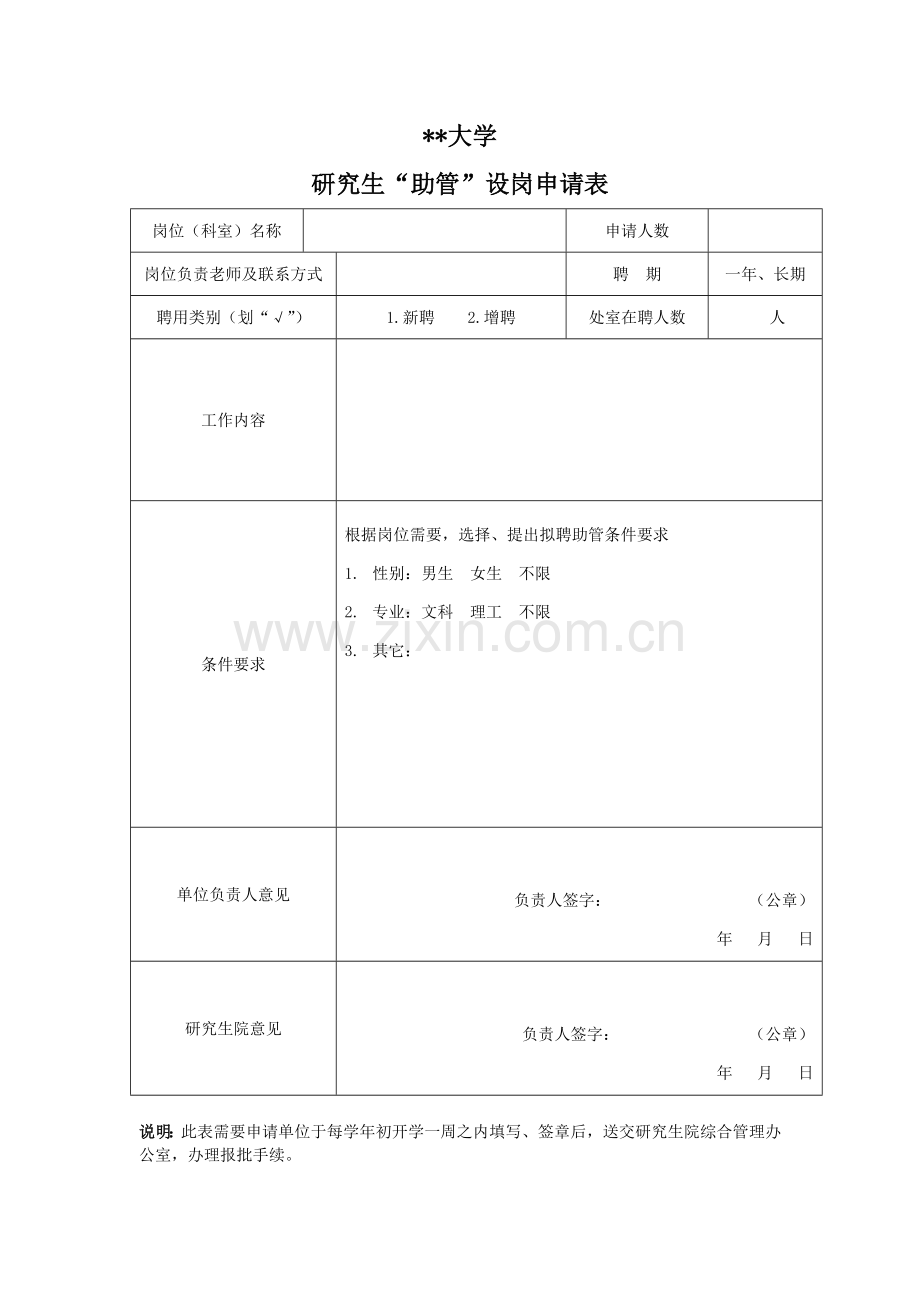 研究生“助管”设岗申请表.doc_第1页