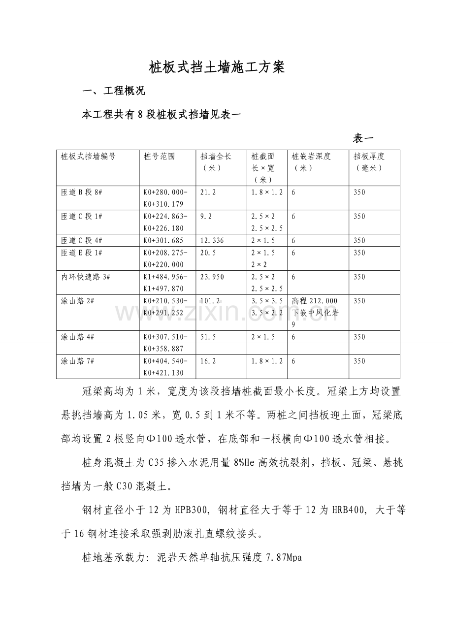 东水门立交桩板式挡土墙综合项目施工专项方案.doc_第1页