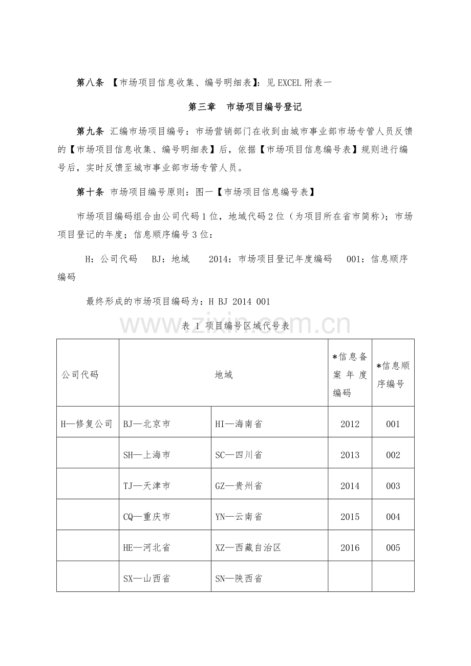 建设工程公司市场项目信息收集编号管理办法(细化版)模版.docx_第3页