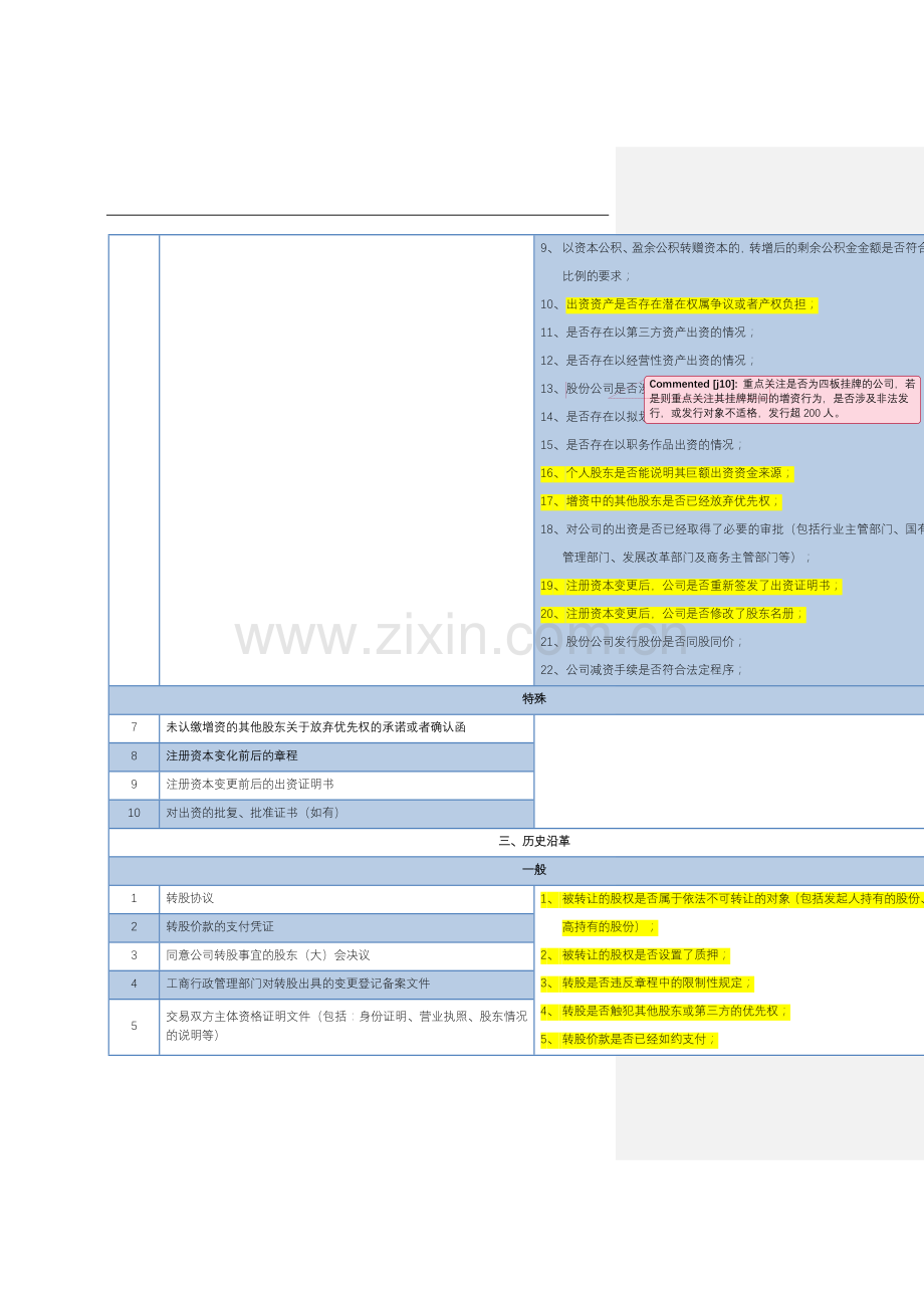 新三板业务尽职调查和底稿制作全套文本新三板项目尽职调查清单(律师内部用)-批注版.docx_第3页