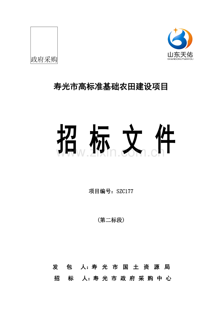 市高标准基本农田建设项目招标文件模板.doc_第1页