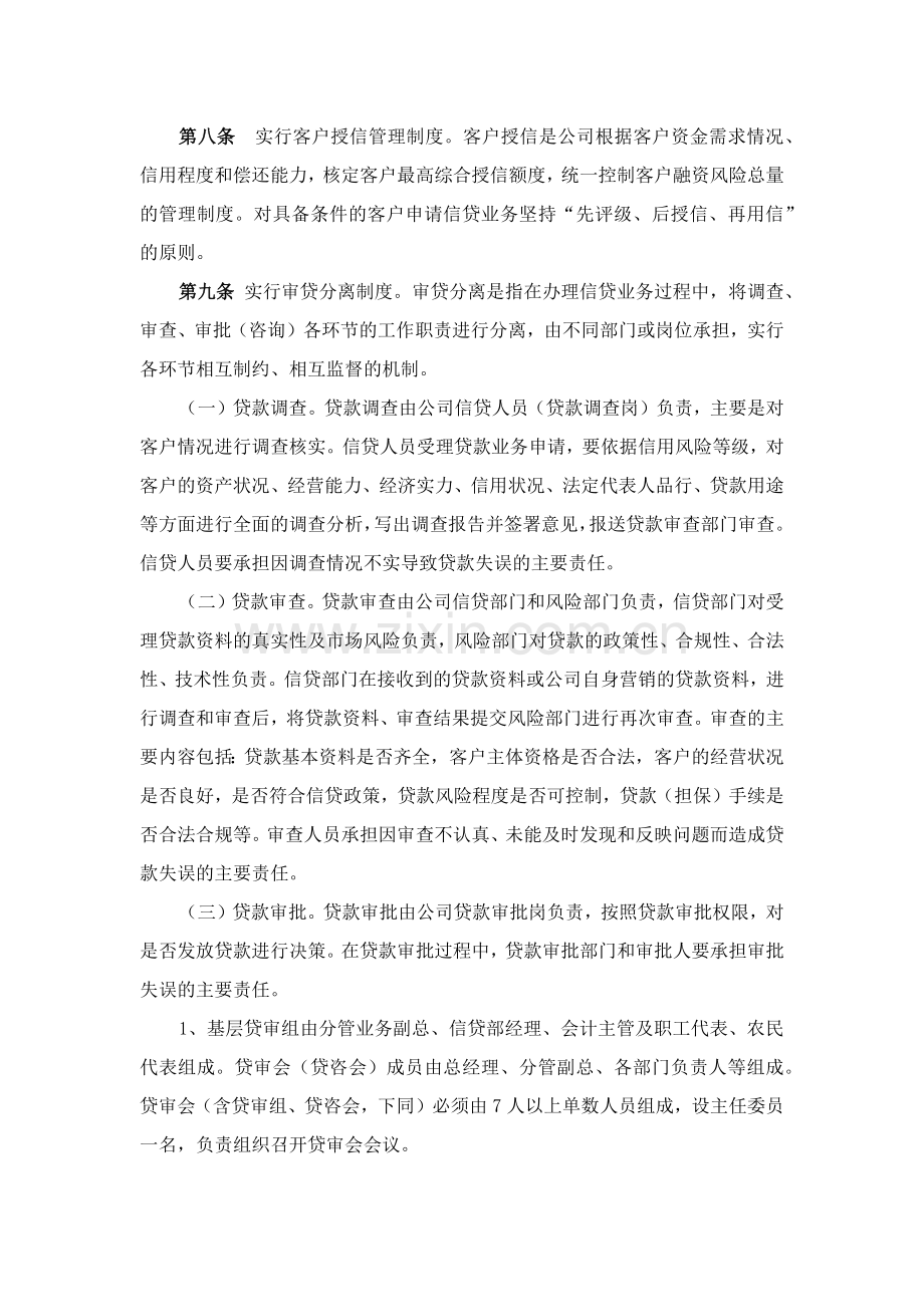 小额贷款公司信贷管理基本制度.docx_第3页