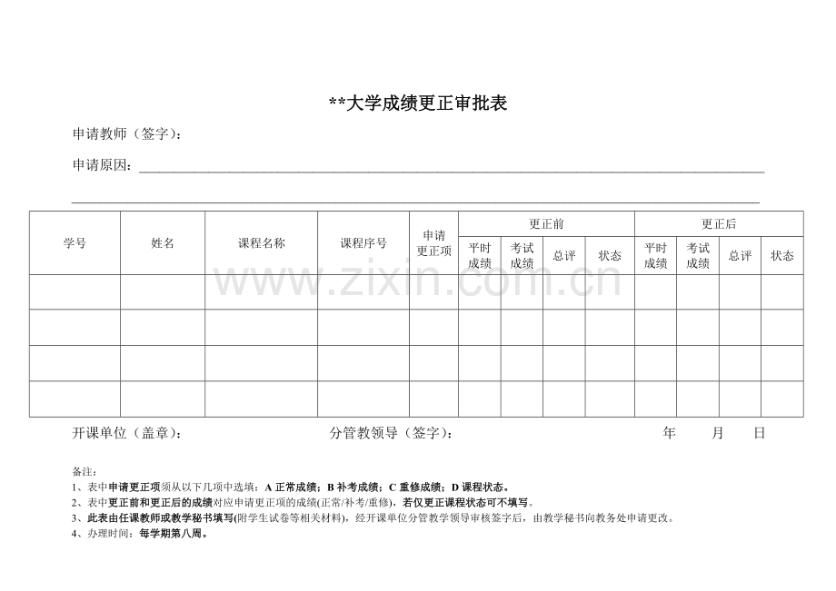 大学成绩更正审批表.doc_第1页