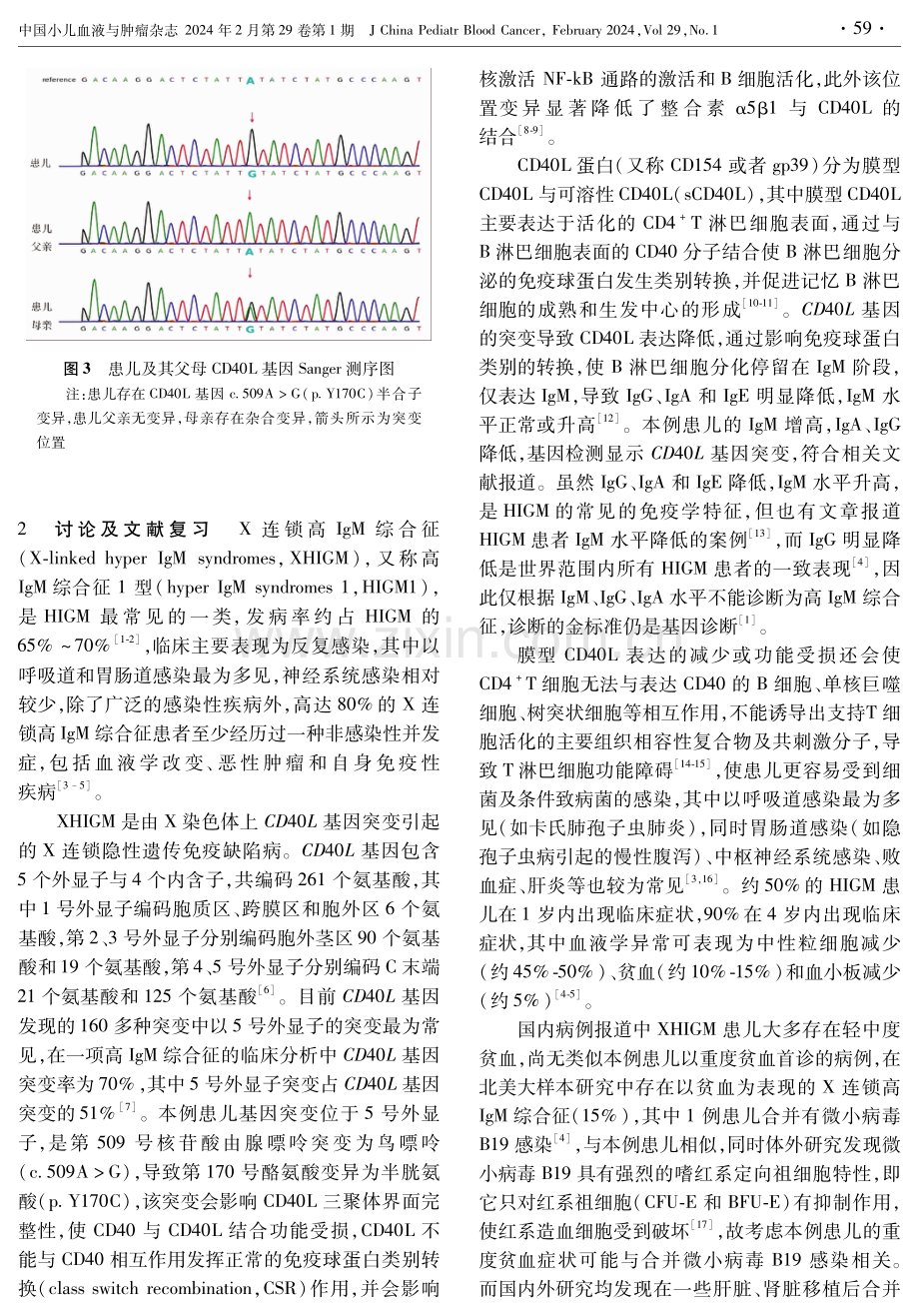 CD40L基因c.509AG突变的X连锁高IgM综合征1例.pdf_第3页