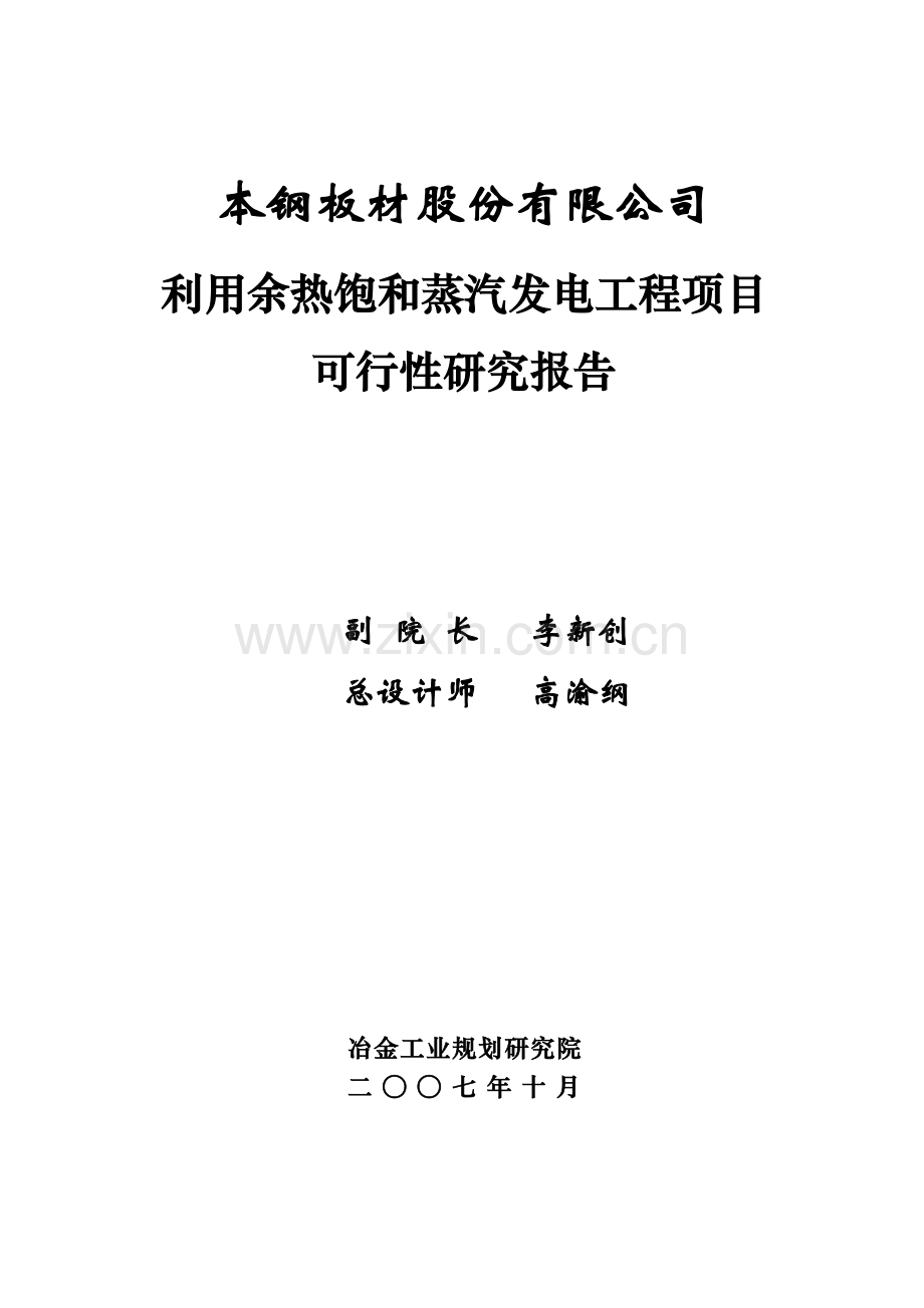 用余热饱和蒸汽发电工程项目申请立项可行性研究报告.doc_第2页