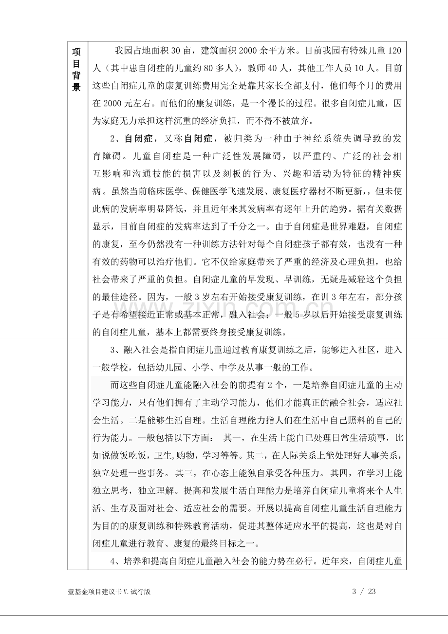 走进学校融入社会--乐一融合幼儿园拯救折翼天使计划申请项目计划书.doc_第3页