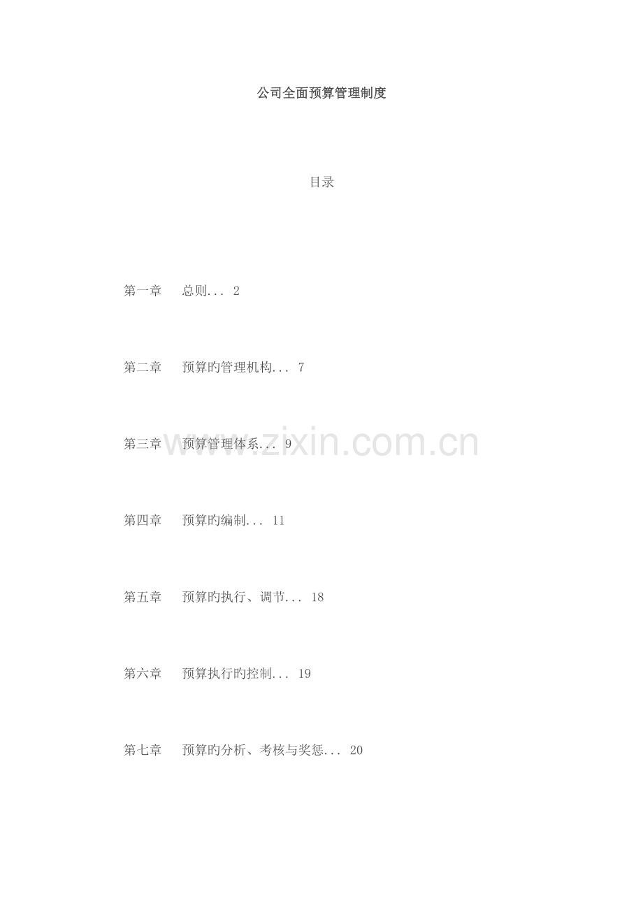 公司全面具体预算管理新版制度.docx_第1页