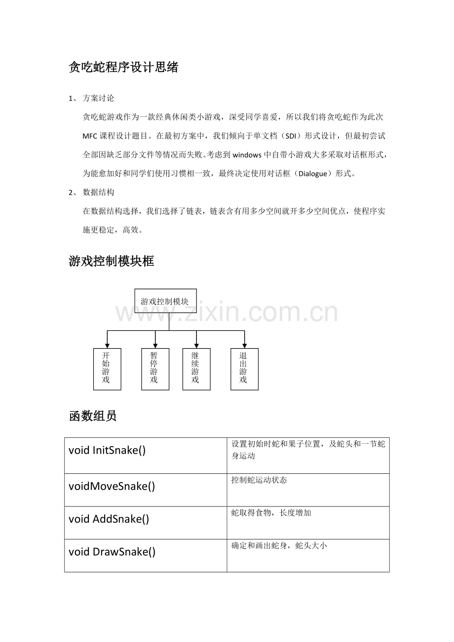 MFC专业课程设计方案报告贪吃蛇.doc_第2页