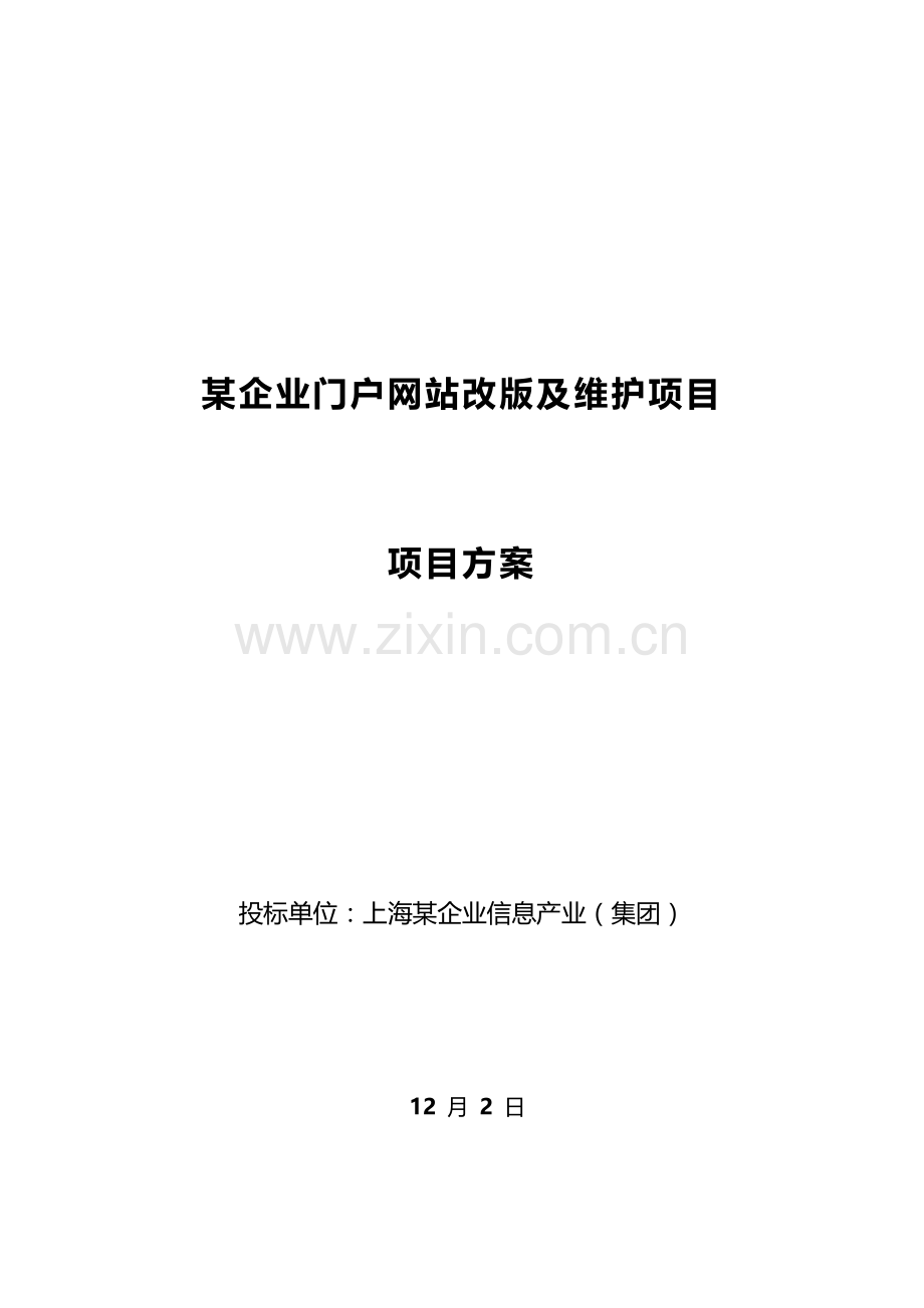 企业门户网站改版及维护综合项目专项方案.docx_第1页