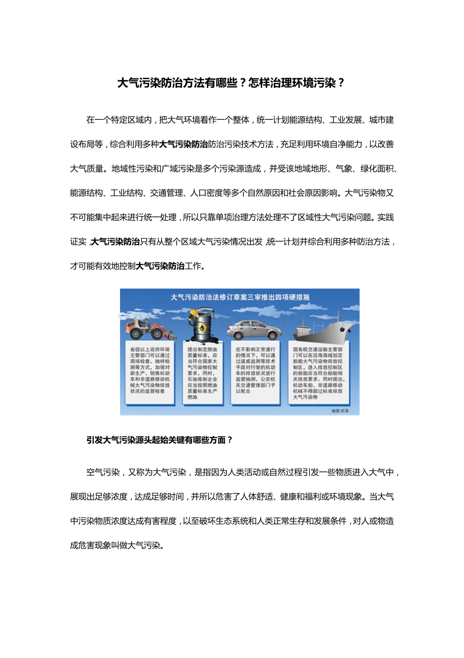 大气污染防治专项措施有哪些怎样治理环境污染.docx_第1页