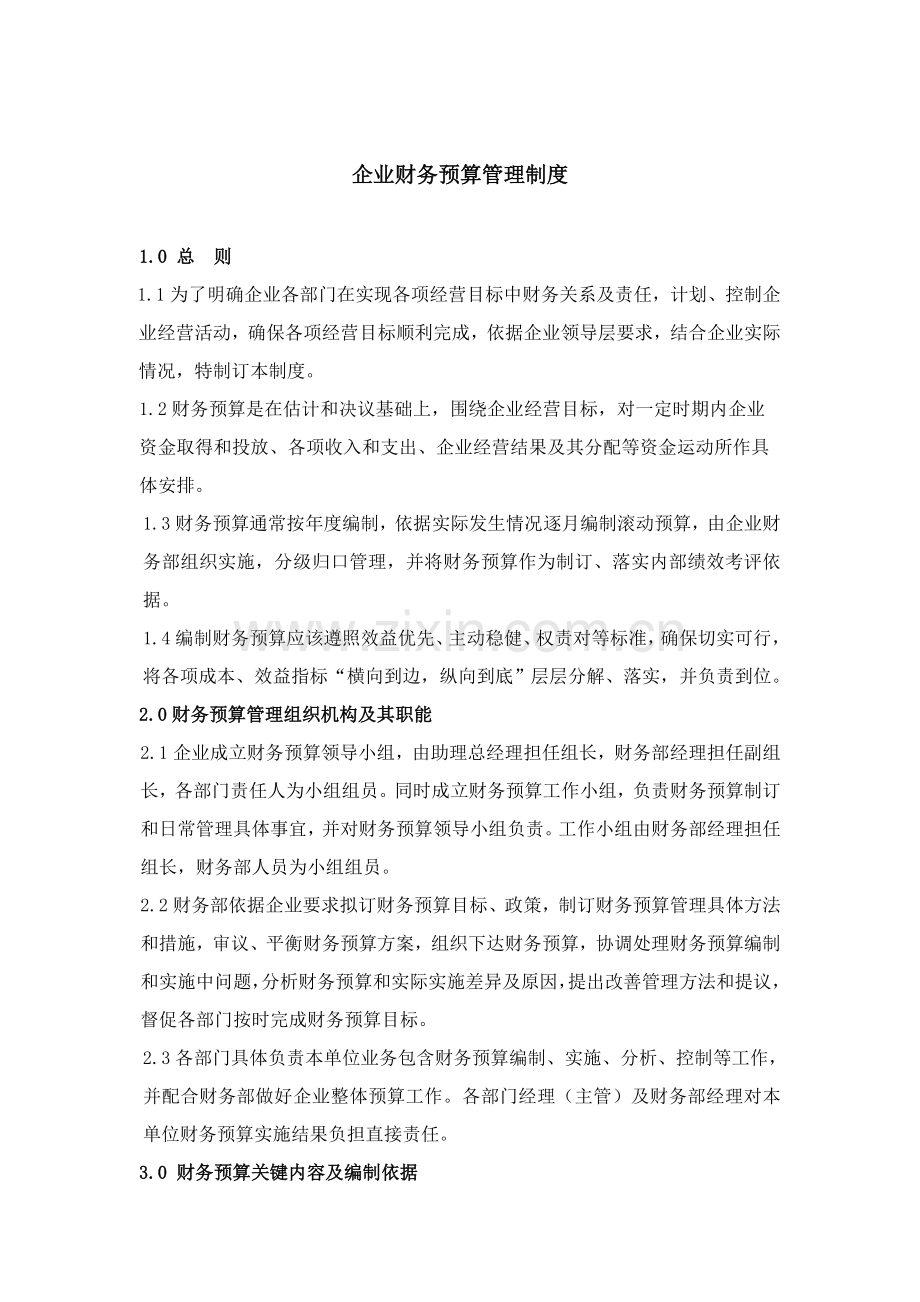 公司财务专项预算管理核心制度.doc_第1页