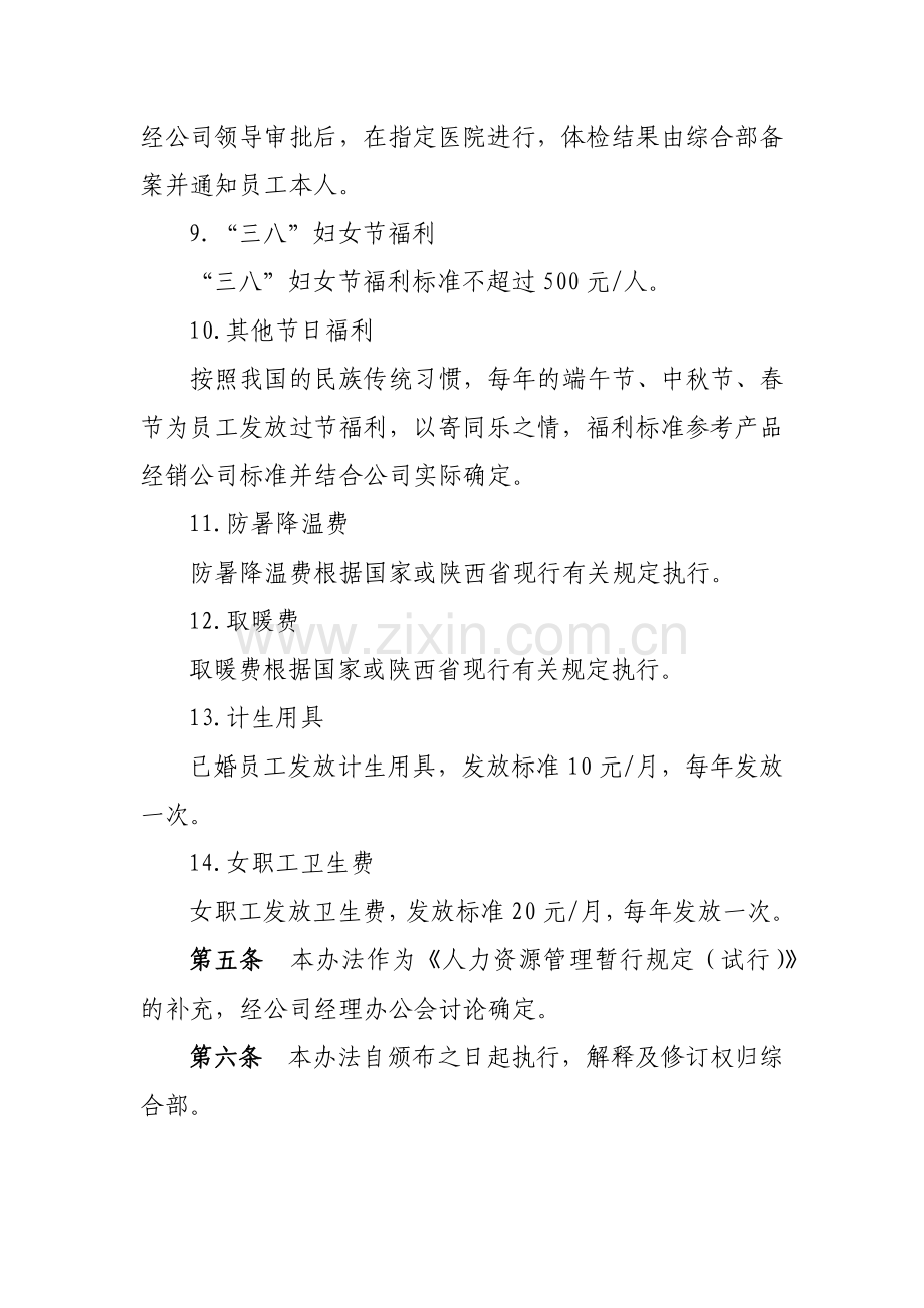 公司员工福利管理办法模版.docx_第3页