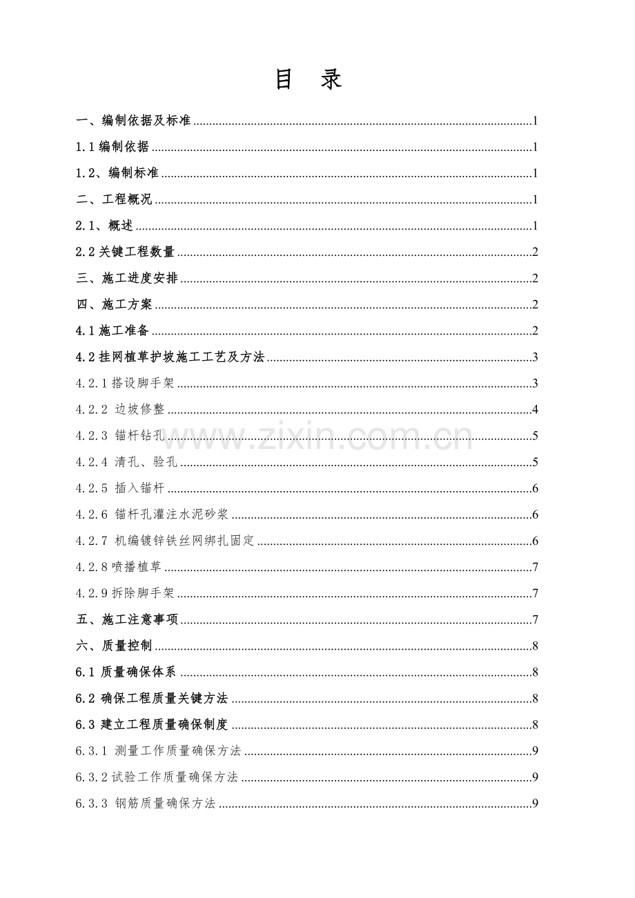 挂网植被护坡综合标准施工专业方案.docx_第1页