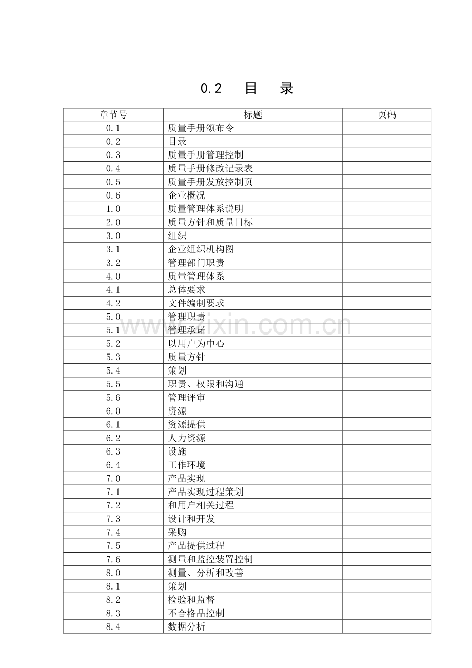 品质手册质量目标方针模板.doc_第2页