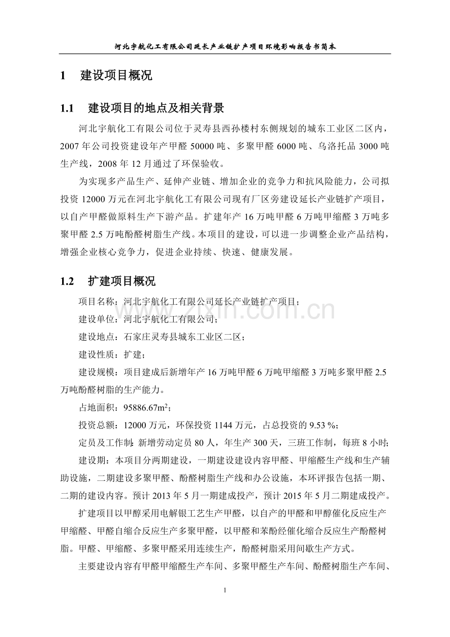 河北宇航化工有限公司延长产业链扩产项目环境影响报告书.doc_第2页