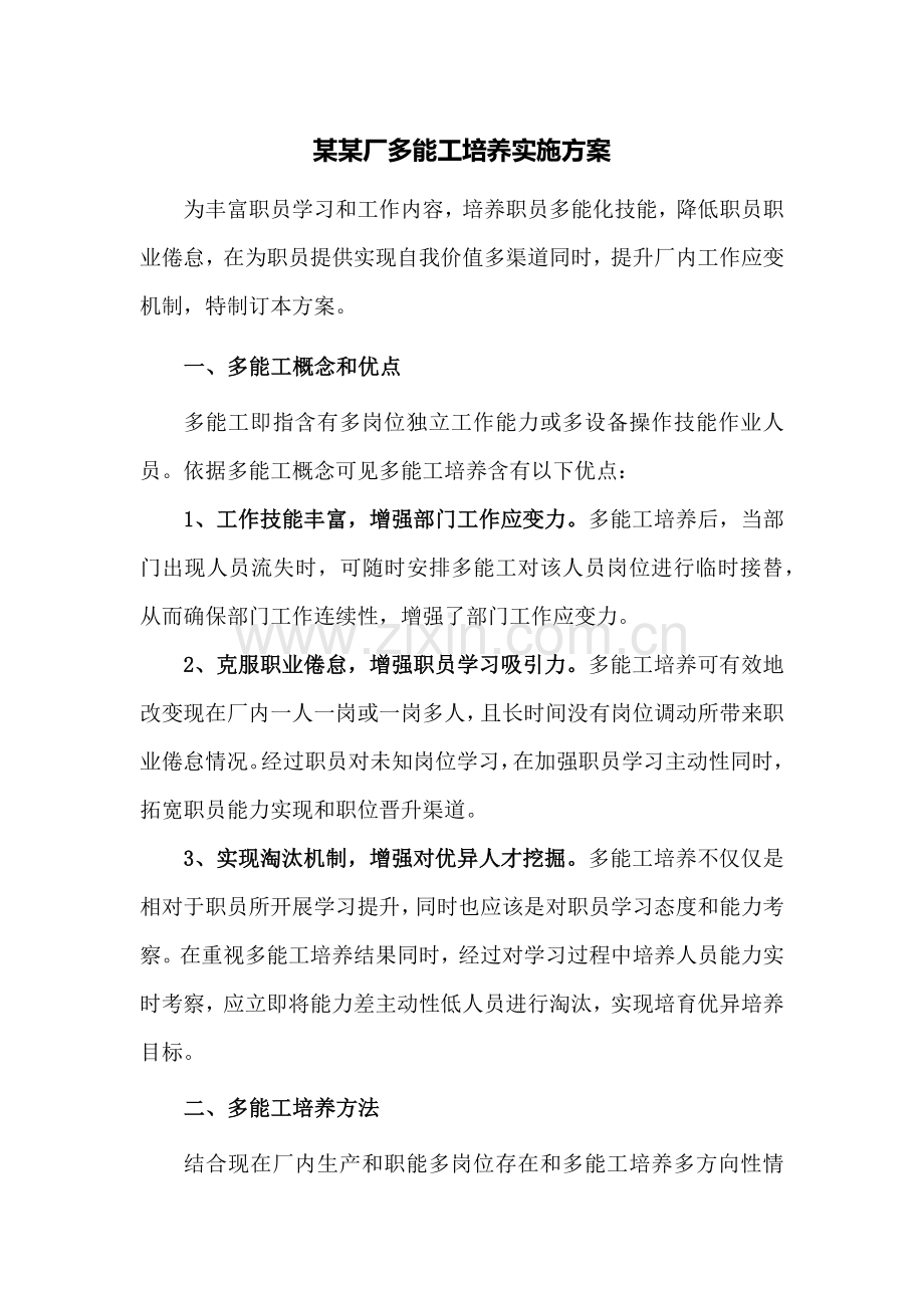 厂多能工培养实施专项方案.docx_第1页