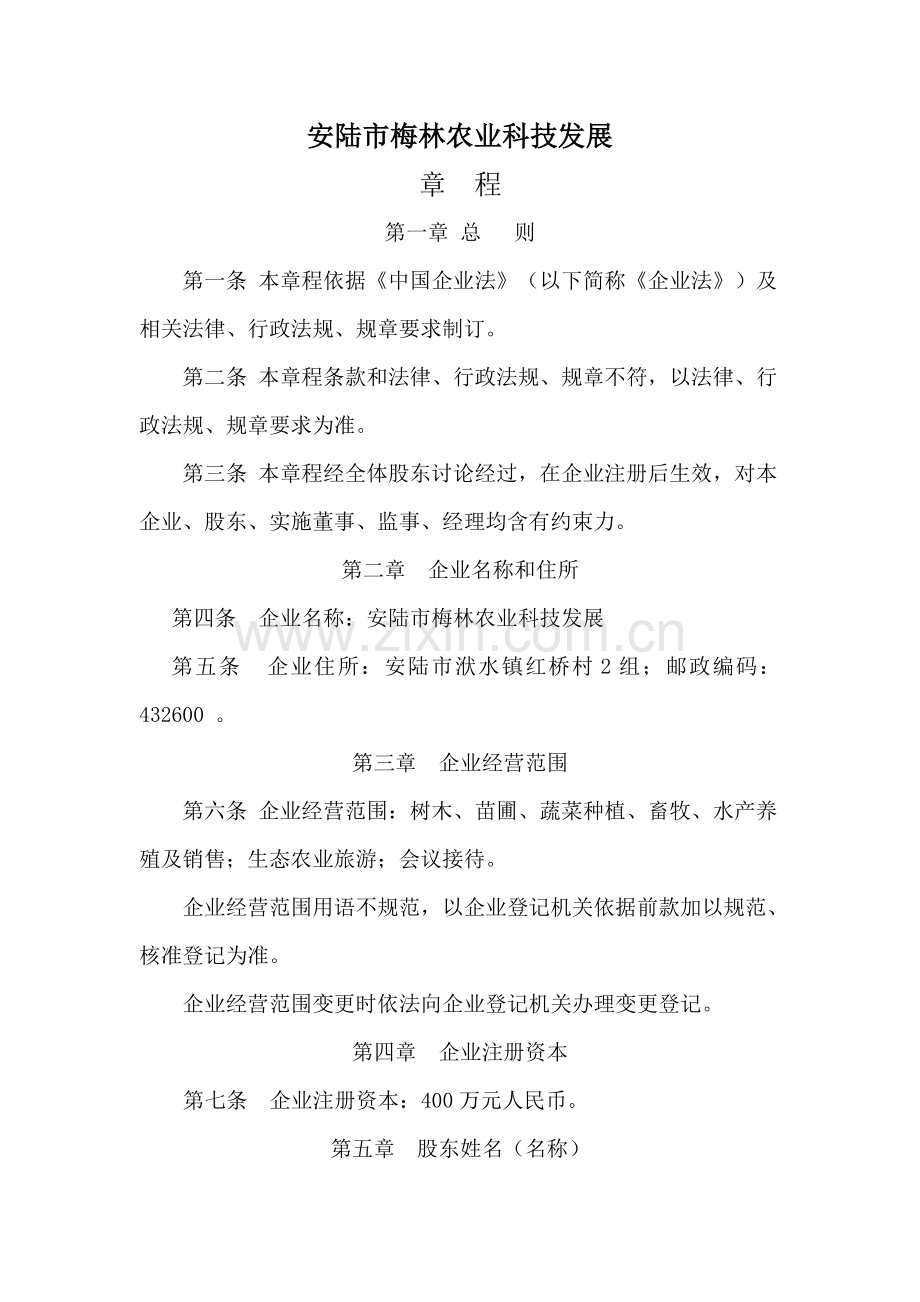 二人不设董事会的公司新版章程doc.doc_第1页