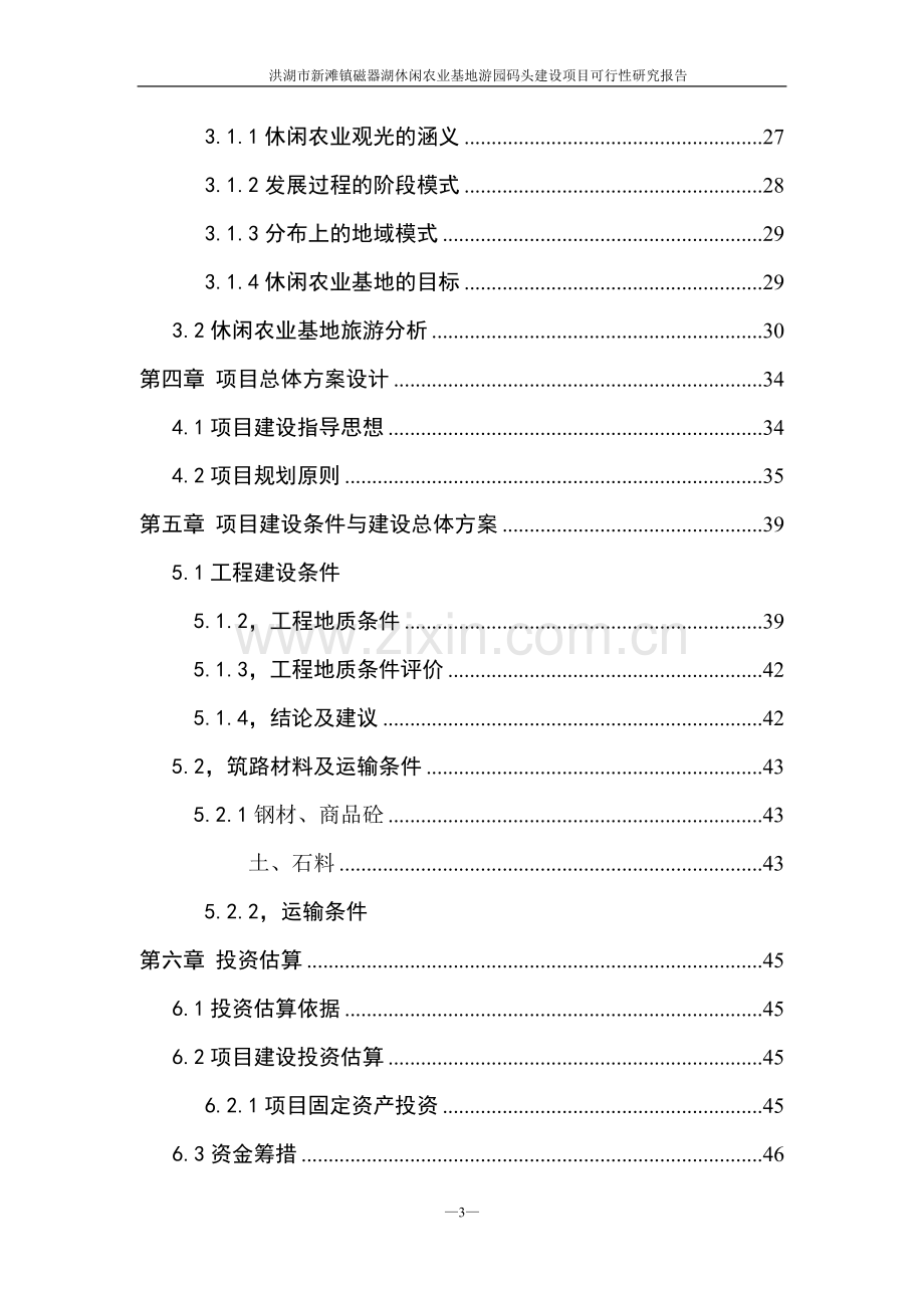 新滩镇磁器湖休闲农业基地游园码头建设项目可行性研究报告.doc_第3页