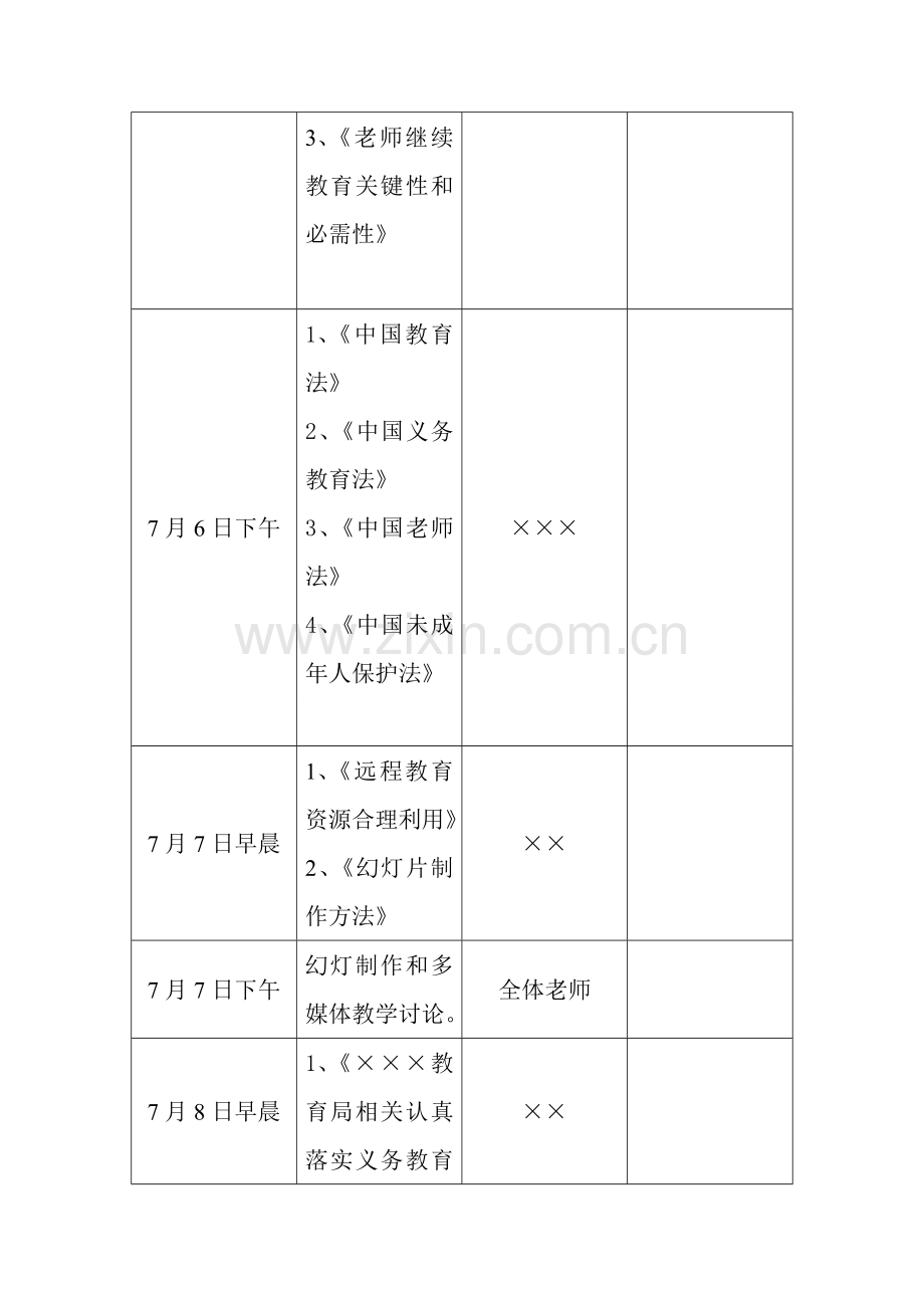 mou小学暑假教师培训专项方案.doc_第2页