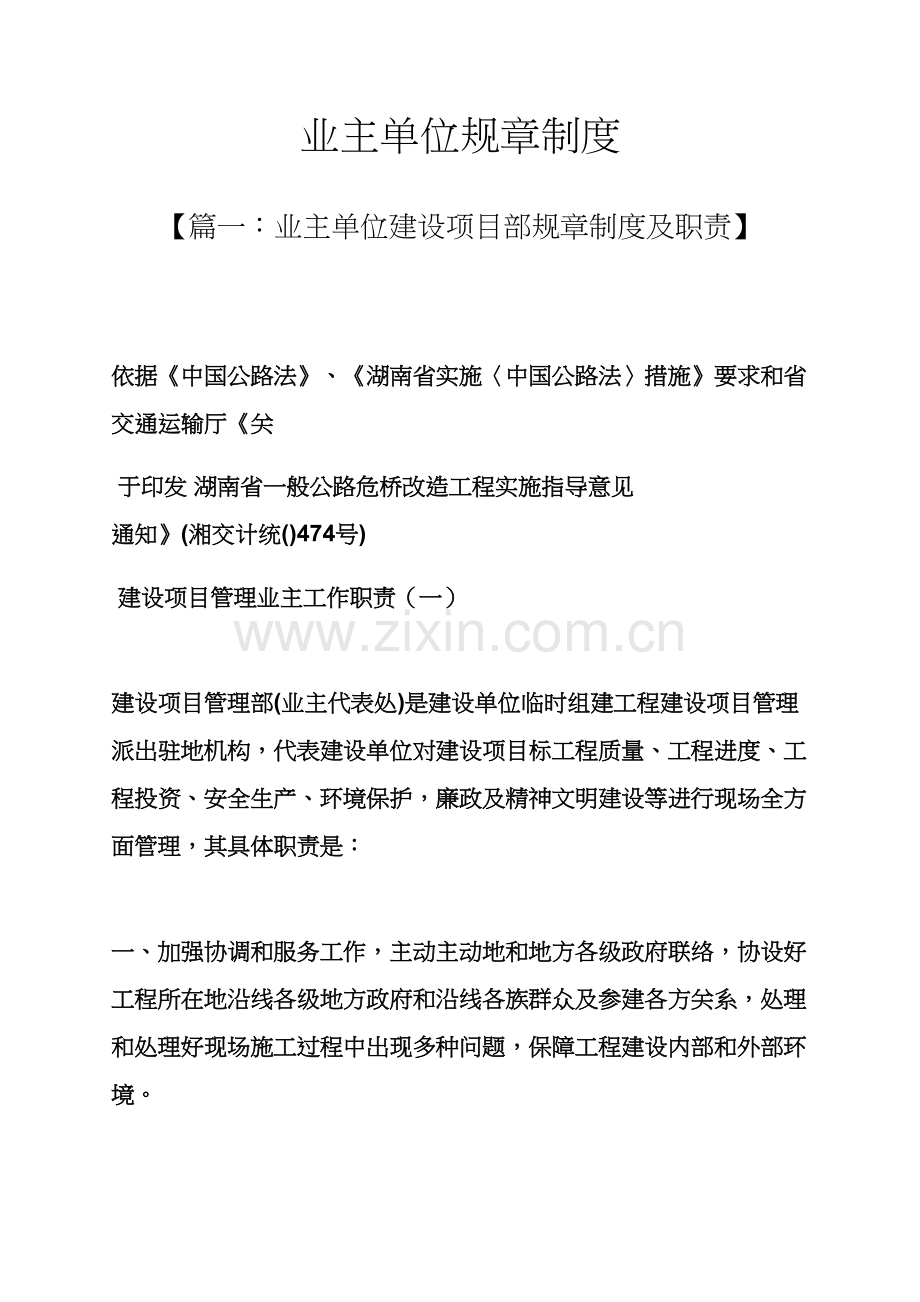 业主单位专项规章新规制度.docx_第1页